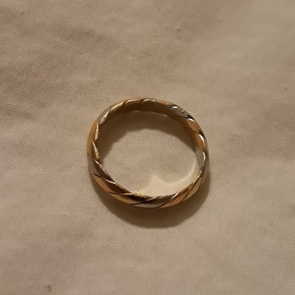 18 Karat Fine Gold Two-tone Spiral 5" band ring - Picture 1 of 6